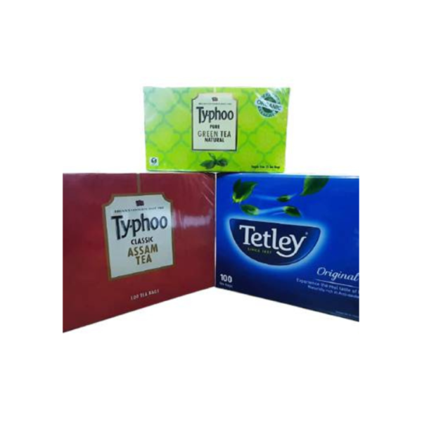 Tea Bags (Tetley, Tata Premium & Green Tea) per 100 pcs